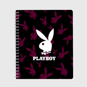 Тетрадь с принтом PLAYBOY в Белгороде, 100% бумага | 48 листов, плотность листов — 60 г/м2, плотность картонной обложки — 250 г/м2. Листы скреплены сбоку удобной пружинной спиралью. Уголки страниц и обложки скругленные. Цвет линий — светло-серый
 | Тематика изображения на принте: brand | brazzers | fake taxi | faketaxi | hub | mode | playboy | бразерс | бренд | мода | фейк такси