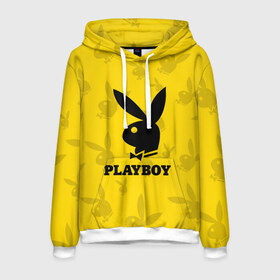 Мужская толстовка 3D с принтом PLAYBOY в Белгороде, 100% полиэстер | двухслойный капюшон со шнурком для регулировки, мягкие манжеты на рукавах и по низу толстовки, спереди карман-кенгуру с мягким внутренним слоем. | brand | brazzers | fake taxi | faketaxi | hub | mode | playboy | бразерс | бренд | мода | фейк такси