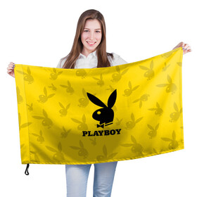 Флаг 3D с принтом PLAYBOY | ПЛЕЙБОЙ (Z) в Белгороде, 100% полиэстер | плотность ткани — 95 г/м2, размер — 67 х 109 см. Принт наносится с одной стороны | brand | brazzers | fake taxi | faketaxi | hub | mode | playboy | бразерс | бренд | мода | фейк такси