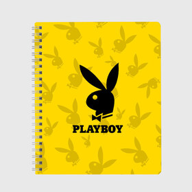 Тетрадь с принтом PLAYBOY в Белгороде, 100% бумага | 48 листов, плотность листов — 60 г/м2, плотность картонной обложки — 250 г/м2. Листы скреплены сбоку удобной пружинной спиралью. Уголки страниц и обложки скругленные. Цвет линий — светло-серый
 | Тематика изображения на принте: brand | brazzers | fake taxi | faketaxi | hub | mode | playboy | бразерс | бренд | мода | фейк такси