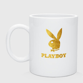 Кружка керамическая с принтом PLAYBOY GOLD в Белгороде, керамика | объем — 330 мл, диаметр — 80 мм. Принт наносится на бока кружки, можно сделать два разных изображения | brand | brazzers | fake taxi | faketaxi | hub | mode | playboy | бразерс | бренд | мода | фейк такси