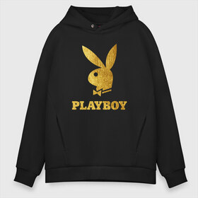 Мужское худи Oversize хлопок с принтом PLAYBOY GOLD в Белгороде, френч-терри — 70% хлопок, 30% полиэстер. Мягкий теплый начес внутри —100% хлопок | боковые карманы, эластичные манжеты и нижняя кромка, капюшон на магнитной кнопке | Тематика изображения на принте: brand | brazzers | fake taxi | faketaxi | hub | mode | playboy | бразерс | бренд | мода | фейк такси