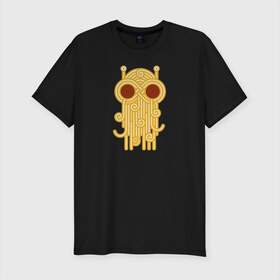 Мужская футболка хлопок Slim с принтом The flying spaghetti monster в Белгороде, 92% хлопок, 8% лайкра | приталенный силуэт, круглый вырез ворота, длина до линии бедра, короткий рукав | food | fsm | monster | ежа | лапша | монстр | паста