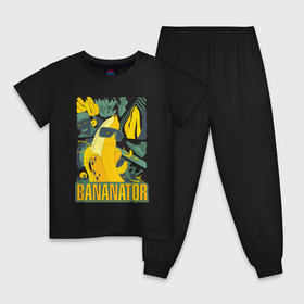 Детская пижама хлопок с принтом BANANATOR в Белгороде, 100% хлопок |  брюки и футболка прямого кроя, без карманов, на брюках мягкая резинка на поясе и по низу штанин
 | банан | босс | дизайн | еда | желтый | подарок | стиль | терминатор