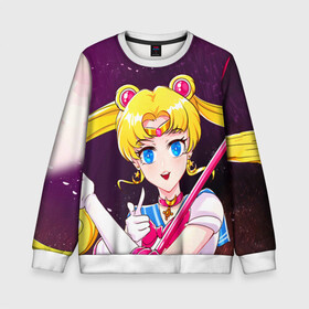 Детский свитшот 3D с принтом Sailor Moon в Белгороде, 100% полиэстер | свободная посадка, прямой крой, мягкая тканевая резинка на рукавах и понизу свитшота | anime | japan | manga | sailor moon | аниме | девочка | девушка | луна | лунная призма | манга | сейлор мун | сэйлор мун | япония