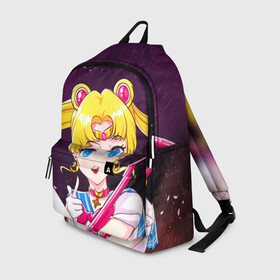 Рюкзак 3D с принтом Sailor Moon в Белгороде, 100% полиэстер | лямки с регулируемой длиной, сверху петелька, чтобы рюкзак можно было повесить на вешалку. Основное отделение закрывается на молнию, как и внешний карман. Внутри два дополнительных кармана, один из которых закрывается на молнию. По бокам два дополнительных кармашка | Тематика изображения на принте: anime | japan | manga | sailor moon | аниме | девочка | девушка | луна | лунная призма | манга | сейлор мун | сэйлор мун | япония