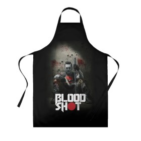 Фартук 3D с принтом BloodShot в Белгороде, 100% полиэстер | общий размер — 65 х 85 см, ширина нагрудника — 26 см, горловина — 53 см, длина завязок — 54 см, общий обхват в поясе — 173 см. Принт на завязках и на горловине наносится с двух сторон, на основной части фартука — только с внешней стороны | bloodshot | valiant | vin diesel | бладшот | вин дизель | кино | фильм | фильм 2020