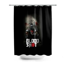 Штора 3D для ванной с принтом BloodShot в Белгороде, 100% полиэстер | плотность материала — 100 г/м2. Стандартный размер — 146 см х 180 см. По верхнему краю — пластиковые люверсы для креплений. В комплекте 10 пластиковых колец | bloodshot | valiant | vin diesel | бладшот | вин дизель | кино | фильм | фильм 2020