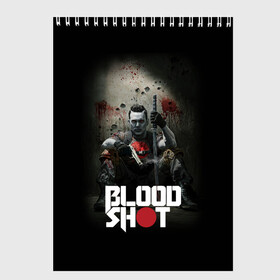 Скетчбук с принтом BloodShot в Белгороде, 100% бумага
 | 48 листов, плотность листов — 100 г/м2, плотность картонной обложки — 250 г/м2. Листы скреплены сверху удобной пружинной спиралью | bloodshot | valiant | vin diesel | бладшот | вин дизель | кино | фильм | фильм 2020