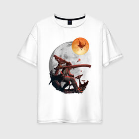 Женская футболка хлопок Oversize с принтом Bloodborne в Белгороде, 100% хлопок | свободный крой, круглый ворот, спущенный рукав, длина до линии бедер
 | bladborn | bloodborne | dark souls | jhy | kfl | бладборн | идщщвищкту