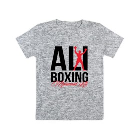 Детская футболка хлопок с принтом Muhammad Ali в Белгороде, 100% хлопок | круглый вырез горловины, полуприлегающий силуэт, длина до линии бедер | ali | boxer | boxing | muhammad | али | бокс | боксер | мухаммед