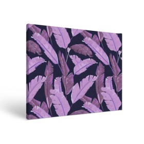 Холст прямоугольный с принтом Tropical leaves 4 purple в Белгороде, 100% ПВХ |  | leaves | palms. тропические | tropical | листья | пальмы