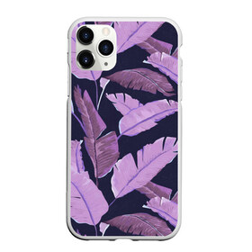 Чехол для iPhone 11 Pro Max матовый с принтом Tropical leaves 4 purple в Белгороде, Силикон |  | Тематика изображения на принте: leaves | palms. тропические | tropical | листья | пальмы