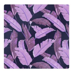 Магнитный плакат 3Х3 с принтом Tropical leaves 4 purple в Белгороде, Полимерный материал с магнитным слоем | 9 деталей размером 9*9 см | Тематика изображения на принте: leaves | palms. тропические | tropical | листья | пальмы