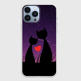 Чехол для iPhone 13 Pro Max с принтом КОТИКИ | ЛЮБОВЬ в Белгороде,  |  | cat | cats | love | space | космос | кот | коты | любовь | пара