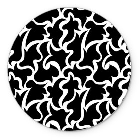 Коврик для мышки круглый с принтом Чёрно-белая мозаика в Белгороде, резина и полиэстер | круглая форма, изображение наносится на всю лицевую часть | абстракция | белый | бесшовный | декоративный | дублировать | мозаика | орнамент | пазл | повторять | пятна | узор | чёрный