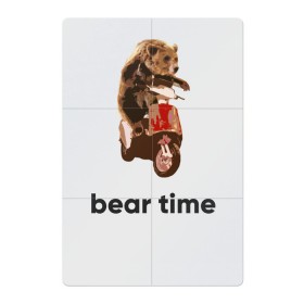 Магнитный плакат 2Х3 с принтом Bear time в Белгороде, Полимерный материал с магнитным слоем | 6 деталей размером 9*9 см | bear | bear time | bike | moto | motorbike | motorcycle | scooter | медведь | миша | мишка | мопед | мото | мотоцикл