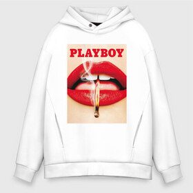 Мужское худи Oversize хлопок с принтом PLAYBOY в Белгороде, френч-терри — 70% хлопок, 30% полиэстер. Мягкий теплый начес внутри —100% хлопок | боковые карманы, эластичные манжеты и нижняя кромка, капюшон на магнитной кнопке | Тематика изображения на принте: brand | brazzers | fake taxi | faketaxi | fire | hub | kiss | mode | playboy | бразерс | бренд | губы | мода | поцелуй | фейк такси