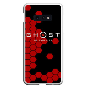 Чехол для Samsung S10E с принтом Ghost в Белгороде, Силикон | Область печати: задняя сторона чехла, без боковых панелей | ghost of tsushima | playstation 4 | бесшумный | дзин | красный листок | монгол | монголы | монгольская империя | призрак | самураи | самурай | хан | цусима | япония