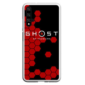 Чехол для Honor 20 с принтом Ghost в Белгороде, Силикон | Область печати: задняя сторона чехла, без боковых панелей | Тематика изображения на принте: ghost of tsushima | playstation 4 | бесшумный | дзин | красный листок | монгол | монголы | монгольская империя | призрак | самураи | самурай | хан | цусима | япония