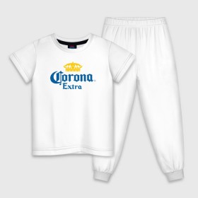 Детская пижама хлопок с принтом Corona Extra Коронавирус в Белгороде, 100% хлопок |  брюки и футболка прямого кроя, без карманов, на брюках мягкая резинка на поясе и по низу штанин
 | Тематика изображения на принте: beer | corona | corona virus | coronavirus | virus | вирус | корона | коронавирус