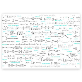 Поздравительная открытка с принтом Математические формулы в Белгороде, 100% бумага | плотность бумаги 280 г/м2, матовая, на обратной стороне линовка и место для марки
 | Тематика изображения на принте: алгебра | вычисления | геометрия | дроби | интегралы | матан | математика | студентам | формулы | школа | шпаргалка
