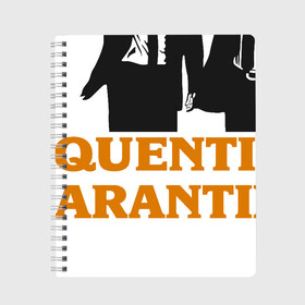 Тетрадь с принтом Квентин Карантино в Белгороде, 100% бумага | 48 листов, плотность листов — 60 г/м2, плотность картонной обложки — 250 г/м2. Листы скреплены сбоку удобной пружинной спиралью. Уголки страниц и обложки скругленные. Цвет линий — светло-серый
 | Тематика изображения на принте: винсент вега | карантин | квентин тарантино | коронавирус | криминальное чтиво | средневековье | чумной врач
