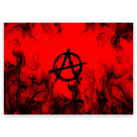 Поздравительная открытка с принтом АНАРХИЯ в Белгороде, 100% бумага | плотность бумаги 280 г/м2, матовая, на обратной стороне линовка и место для марки
 | anarchy | bright | fire | flame | heat | light | riot | rock | wildfire | анархия | бунт | знаки | искры | музыка | огненный | огонь | панки | пламя | пожар | рок | символ