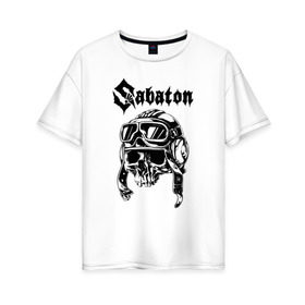 Женская футболка хлопок Oversize с принтом SABATON в Белгороде, 100% хлопок | свободный крой, круглый ворот, спущенный рукав, длина до линии бедер
 | 