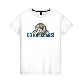Женская футболка хлопок с принтом GO BULLDOGS в Белгороде, 100% хлопок | прямой крой, круглый вырез горловины, длина до линии бедер, слегка спущенное плечо | cw | go bulldogs | jughead | pop s | riverdale | vdgerir | ривердейл | сидаб