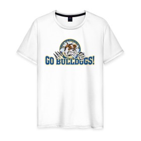 Мужская футболка хлопок с принтом GO BULLDOGS в Белгороде, 100% хлопок | прямой крой, круглый вырез горловины, длина до линии бедер, слегка спущенное плечо. | cw | go bulldogs | jughead | pop s | riverdale | vdgerir | ривердейл | сидаб