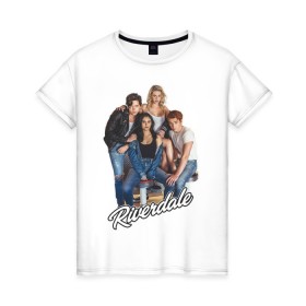 Женская футболка хлопок с принтом Riverdale heroes в Белгороде, 100% хлопок | прямой крой, круглый вырез горловины, длина до линии бедер, слегка спущенное плечо | Тематика изображения на принте: go bulldogs | jughead | pop s | riverdale | vdgerir