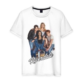 Мужская футболка хлопок с принтом Riverdale heroes в Белгороде, 100% хлопок | прямой крой, круглый вырез горловины, длина до линии бедер, слегка спущенное плечо. | go bulldogs | jughead | pop s | riverdale | vdgerir