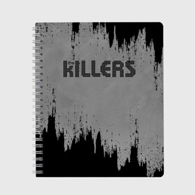 Тетрадь с принтом The Killers Logo в Белгороде, 100% бумага | 48 листов, плотность листов — 60 г/м2, плотность картонной обложки — 250 г/м2. Листы скреплены сбоку удобной пружинной спиралью. Уголки страниц и обложки скругленные. Цвет линий — светло-серый
 | brandon flowers | david keuning | killers | альтернативный рок | брэндон флауэрс | дэйв кенинг | инди рок | постпанк ривайвл | хартленд рок