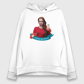 Женское худи Oversize хлопок с принтом CHERYL BLOSSOM в Белгороде, френч-терри — 70% хлопок, 30% полиэстер. Мягкий теплый начес внутри —100% хлопок | боковые карманы, эластичные манжеты и нижняя кромка, капюшон на магнитной кнопке | archie | betty cooper | cw | go bulldogs | jughead | pop s | riverdale | vdgerir | ривердейл | сидаб