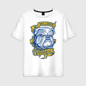 Женская футболка хлопок Oversize с принтом GO BULLDOGS в Белгороде, 100% хлопок | свободный крой, круглый ворот, спущенный рукав, длина до линии бедер
 | arch2ie | betty cooper | cw | go bulldogs | jughead | pop s | riverdale | vdgerir | ривердейл | сидаб