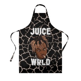 Фартук 3D с принтом Juice WRLD. в Белгороде, 100% полиэстер | общий размер — 65 х 85 см, ширина нагрудника — 26 см, горловина — 53 см, длина завязок — 54 см, общий обхват в поясе — 173 см. Принт на завязках и на горловине наносится с двух сторон, на основной части фартука — только с внешней стороны | eminem | godzilla | juice wrld | rap | американский рэпер | годзила | зарубежный реп | маршалл брюс мэтерс | музыка | реп | рэпер | эминем