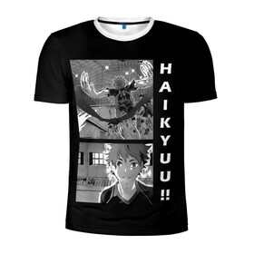 Мужская футболка 3D спортивная с принтом Haikuu!! в Белгороде, 100% полиэстер с улучшенными характеристиками | приталенный силуэт, круглая горловина, широкие плечи, сужается к линии бедра | anime | haikuu | manga. | аниме | волейбол | манга