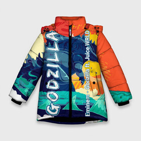 Зимняя куртка для девочек 3D с принтом Eminem и Juice WRLD в Белгороде, ткань верха — 100% полиэстер; подклад — 100% полиэстер, утеплитель — 100% полиэстер. | длина ниже бедра, удлиненная спинка, воротник стойка и отстегивающийся капюшон. Есть боковые карманы с листочкой на кнопках, утяжки по низу изделия и внутренний карман на молнии. 

Предусмотрены светоотражающий принт на спинке, радужный светоотражающий элемент на пуллере молнии и на резинке для утяжки. | eminem | godzilla | juice | wrld | клип | реп