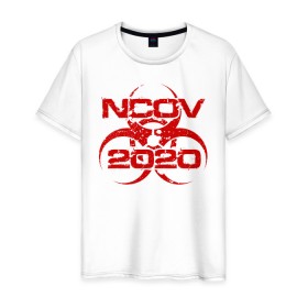 Мужская футболка хлопок с принтом nCoV 2020 в Белгороде, 100% хлопок | прямой крой, круглый вырез горловины, длина до линии бедер, слегка спущенное плечо. | 2019   ncov | coronaviridae | coronavirus | covid | covid 19 | ncov | sars | virus | арт | биологическая опасность | болезнь | вирус | знак | карантин | корона | коронавирус | короновирус | мем | нков | нсов | пандемия | прикол | символ