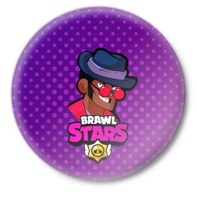 Значок с принтом Brawl stars Брок в Белгороде,  металл | круглая форма, металлическая застежка в виде булавки | brawl | brawl stars | brawlstars | brawl_stars | jessie | бравл | бравлстарс | брок | ворон