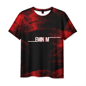 Мужская футболка 3D с принтом Eminem в Белгороде, 100% полиэфир | прямой крой, круглый вырез горловины, длина до линии бедер | 3d | eminem | группа | исполнитель | лого | логотип | музыка | музыкант | надпись | реп | репер