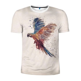 Мужская футболка 3D спортивная с принтом Parrot 1 в Белгороде, 100% полиэстер с улучшенными характеристиками | приталенный силуэт, круглая горловина, широкие плечи, сужается к линии бедра | art | parrot | арт | попугай
