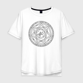 Мужская футболка хлопок Oversize с принтом Supernatural Heptagram в Белгороде, 100% хлопок | свободный крой, круглый ворот, “спинка” длиннее передней части | supernatural | vdzabma | сверхъестественное