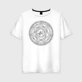 Женская футболка хлопок Oversize с принтом Supernatural Heptagram в Белгороде, 100% хлопок | свободный крой, круглый ворот, спущенный рукав, длина до линии бедер
 | supernatural | vdzabma | сверхъестественное