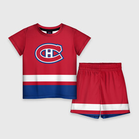 Детский костюм с шортами 3D с принтом Монреаль Канадиенс в Белгороде,  |  | canadiens | hockey | montreal | montreal canadiens | nhl | usa | канадиенс | монреаль | монреаль канадиенс | нхл | спорт | сша | хоккей | шайба