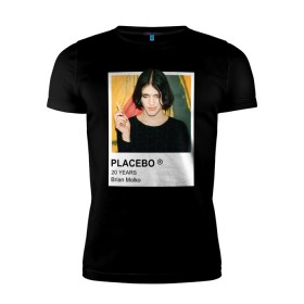Мужская футболка премиум с принтом PLACEBO Brain Molko в Белгороде, 92% хлопок, 8% лайкра | приталенный силуэт, круглый вырез ворота, длина до линии бедра, короткий рукав | Тематика изображения на принте: placebo | wyin20 | альтернативный рок | рок | рок группа