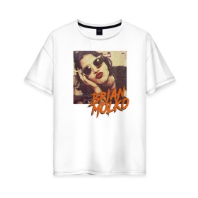 Женская футболка хлопок Oversize с принтом Brian Molko в Белгороде, 100% хлопок | свободный крой, круглый ворот, спущенный рукав, длина до линии бедер
 | placebo | wyin20 | альтернативный рок | рок | рок группа