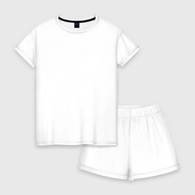 Женская пижама с шортиками хлопок с принтом 6млрд себя белый в Белгороде, 100% хлопок | футболка прямого кроя, шорты свободные с широкой мягкой резинкой | 2007 | emo | вернимнемой2007 | вмм2007 | емо | эмо