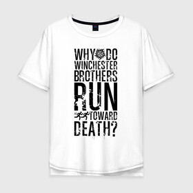 Мужская футболка хлопок Oversize с принтом Winchester Brothers в Белгороде, 100% хлопок | свободный крой, круглый ворот, “спинка” длиннее передней части | Тематика изображения на принте: supernatural | vdzabma | сверхъестественное